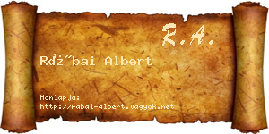 Rábai Albert névjegykártya
