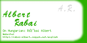 albert rabai business card